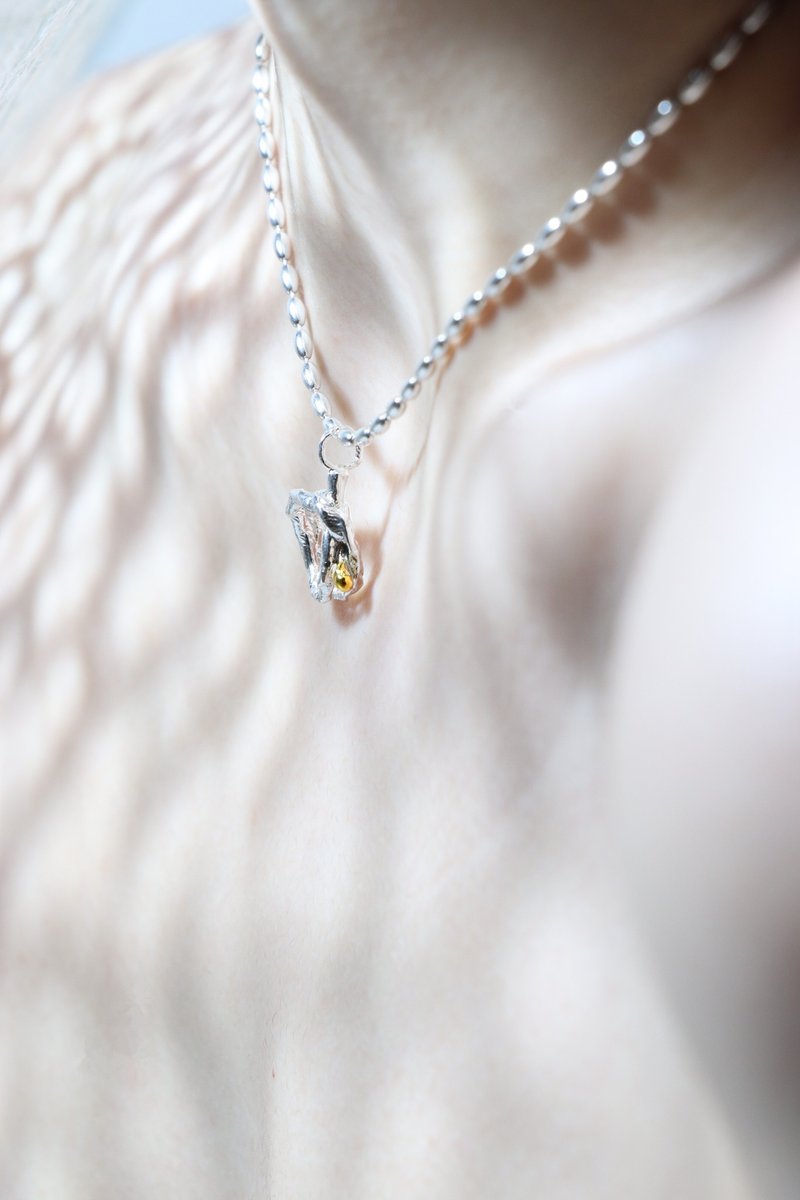 class a 橄榄珠珠 纯银项链 necklace - 项链 - 纯银 银色
