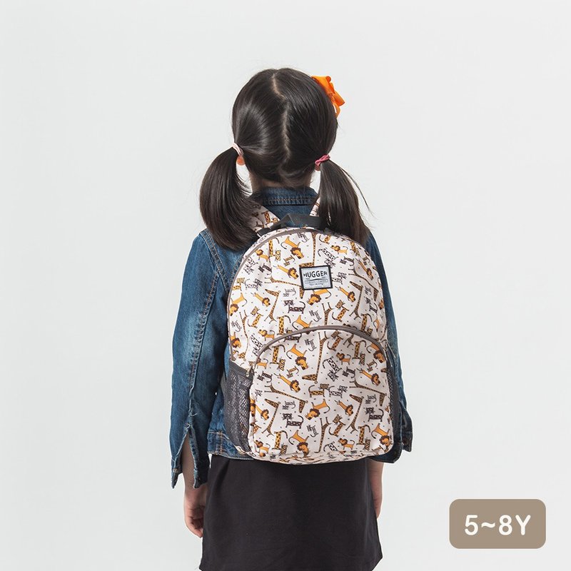 HUGGER儿童背包/A4大小/5-8Y 马达加斯加/狮子/长颈鹿/花豹 后背 - 背包/袋子 - 尼龙 卡其色