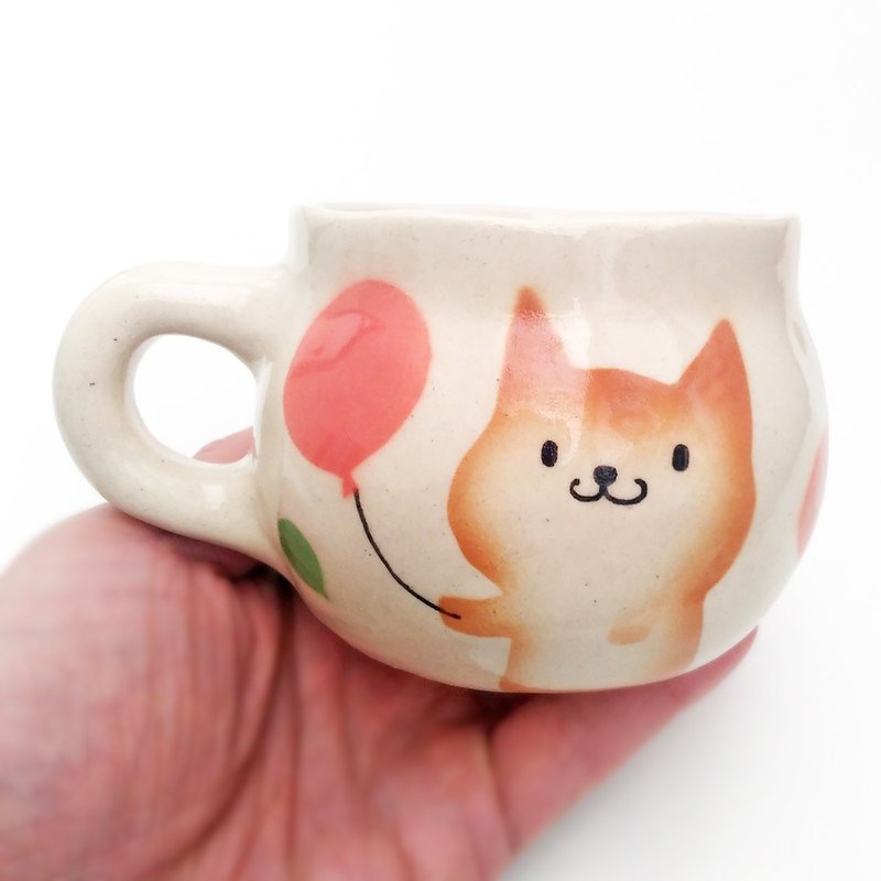 Mug of Shiba Inu pattern b 1 Shiba Inu factory shiro mug - 咖啡杯/马克杯 - 陶 红色