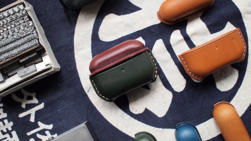 定制化Airpods pro / Airpods pro 2 皮革保护套 - 耳机 - 真皮 多色