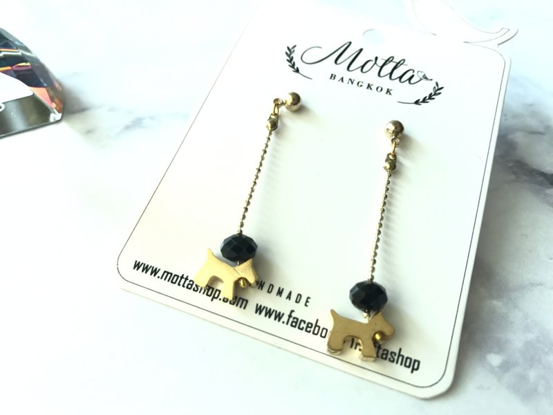 泰国Motta设计-香缤金小狗造型耳环 - 耳环/耳夹 - 其他金属 金色