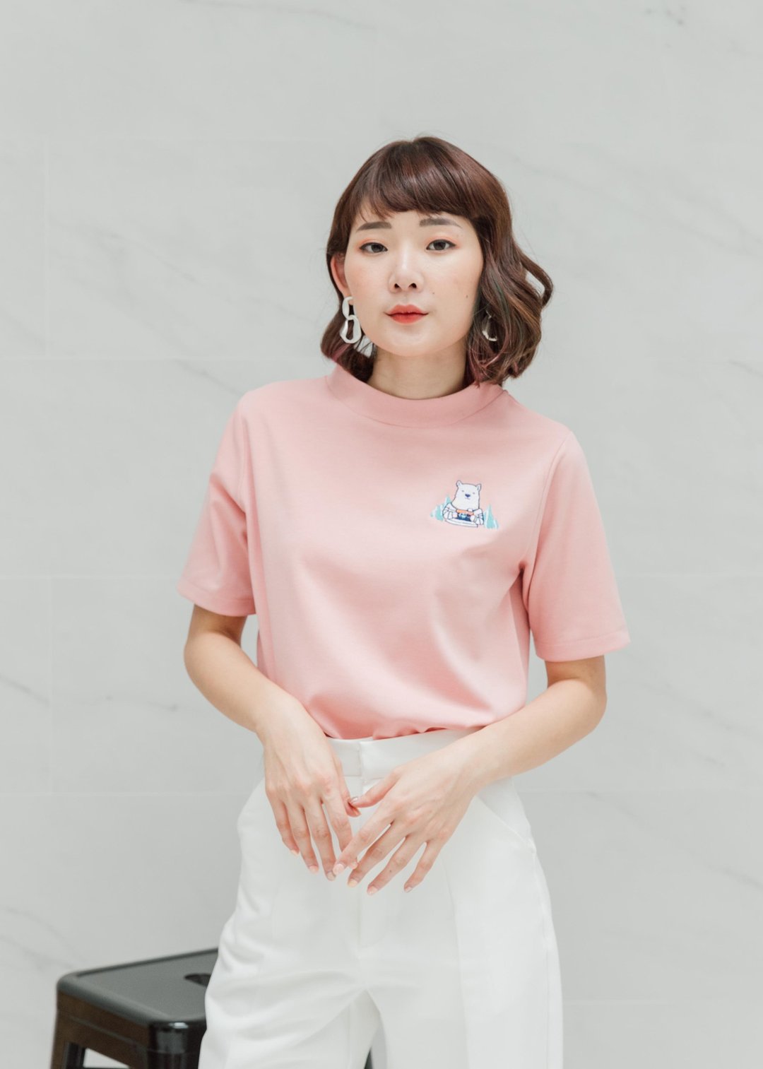 Lucy Tops (Color : Pink) - 女装 T 恤 - 棉 粉红色