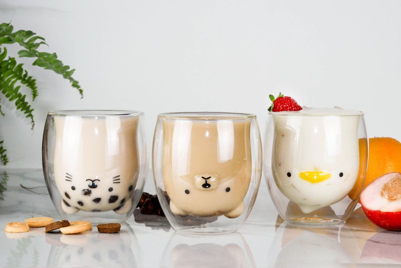 动物双层杯三款组 - 咖啡杯/马克杯 - 玻璃 透明