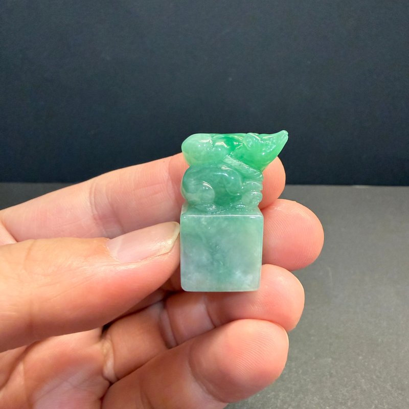 瀚玉珠宝 天然缅甸翡翠 老鼠翡翠印章 数钱 鼠钱  老鼠钱袋 - 其他 - 玉石 