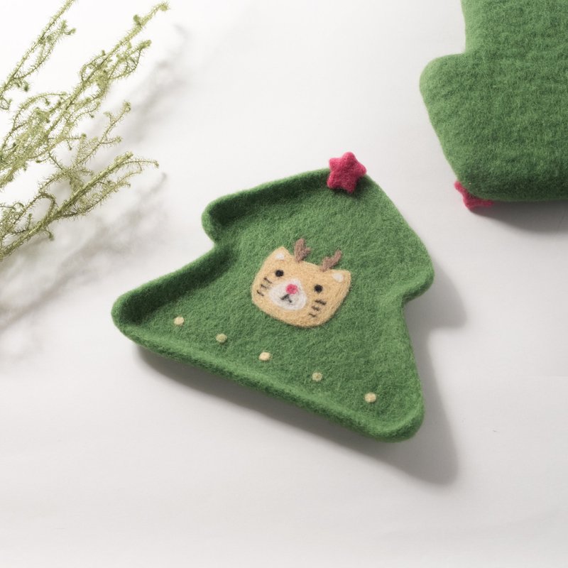羊毛毡置物盘 - 驯鹿蒜头 全手工 原创设计 - 收纳用品 - 羊毛 绿色