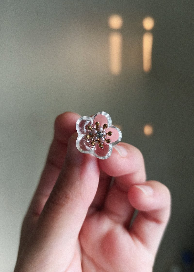透明冰花耳环  玻璃耳饰 - 耳环/耳夹 - 玻璃 透明