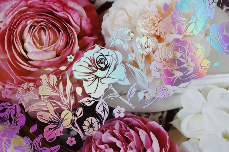 落花 PET 纸胶带 立体镭射 - 纸胶带 - 其他材质 银色