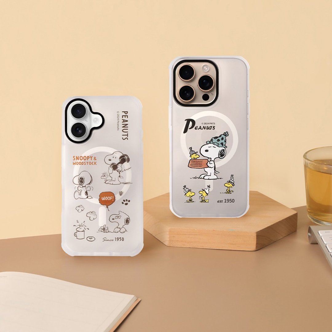 Peanuts史努比手机壳iPhone 16全系列防摔手机壳-超强磁吸透明壳 - 手机壳/手机套 - 其他材质 