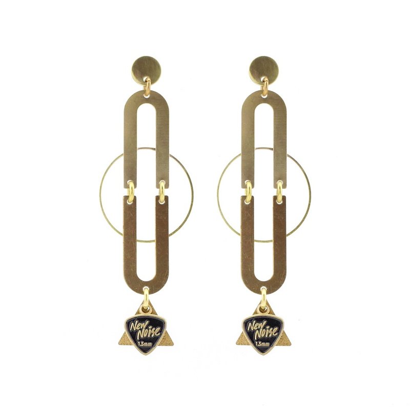 量角器耳环 - 耳环/耳夹 - 其他金属 金色