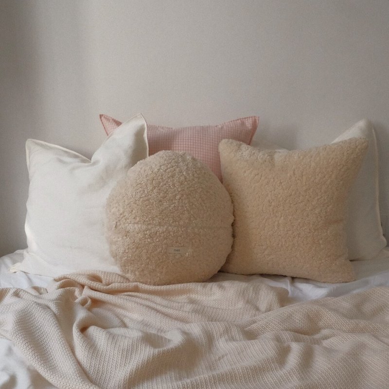 环保毛绒圆形靠垫 - 枕头/抱枕 - 聚酯纤维 