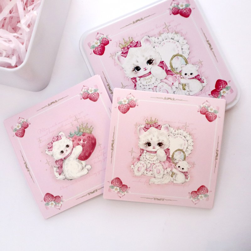 Cherish365 【妖精的猫咪闺房】方形玫瑰便笺CHO271 - 其他 - 纸 粉红色