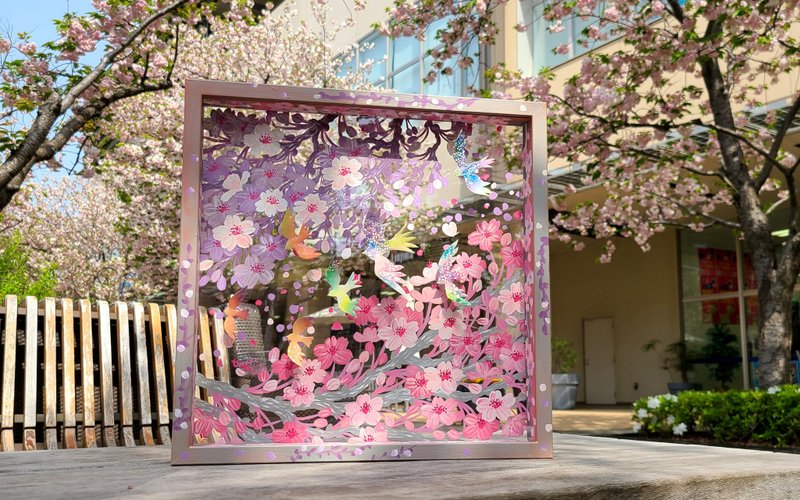 【樱花漫步32cm】原画一件 透明艺术 剪影 蝴蝶 可爱 儿童房 - 墙贴/壁贴 - 压克力 灰色