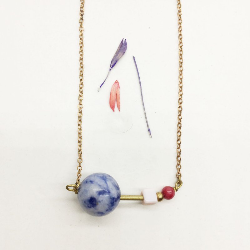 老林杂货Travelin - 天然石手作项链 苏打石-白松石-红纹石 - 项链 - 宝石 蓝色