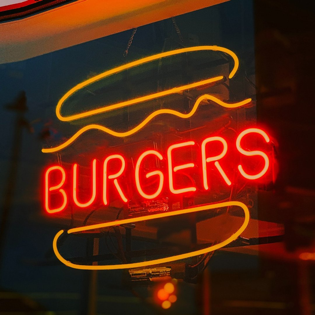 汉堡BURGERS霓虹灯LED发光字Neon Sign礼物手作 - 灯具/灯饰 - 压克力 透明
