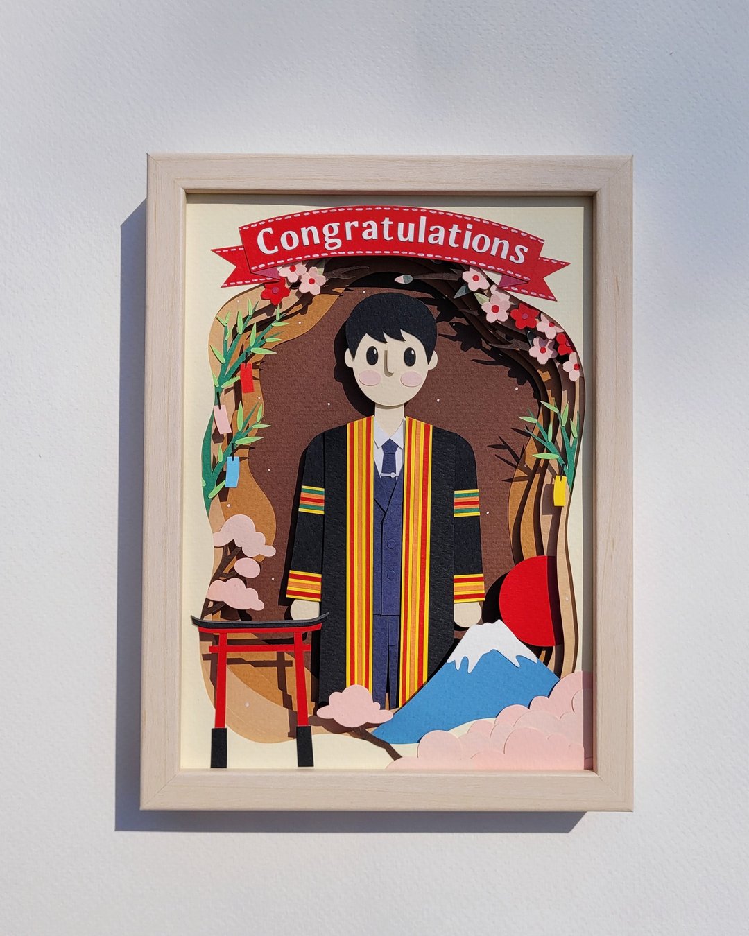 Layered custom papercut frame: graduation theme. - 画框/相框 - 纸 