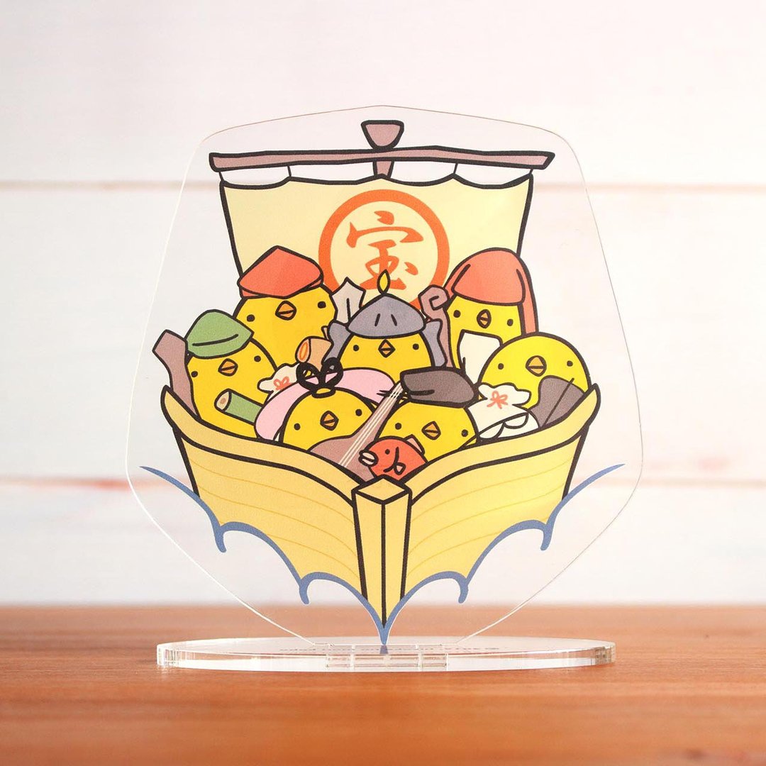 Acrylic stand where Hiyoko-san got on a treasure ship - 摆饰 - 压克力 黄色