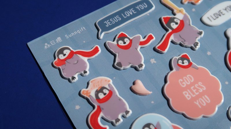 NEW 泡泡贴纸-祝福系列-怀特熊与阿滚、常常喜乐 - 贴纸 - 塑料 