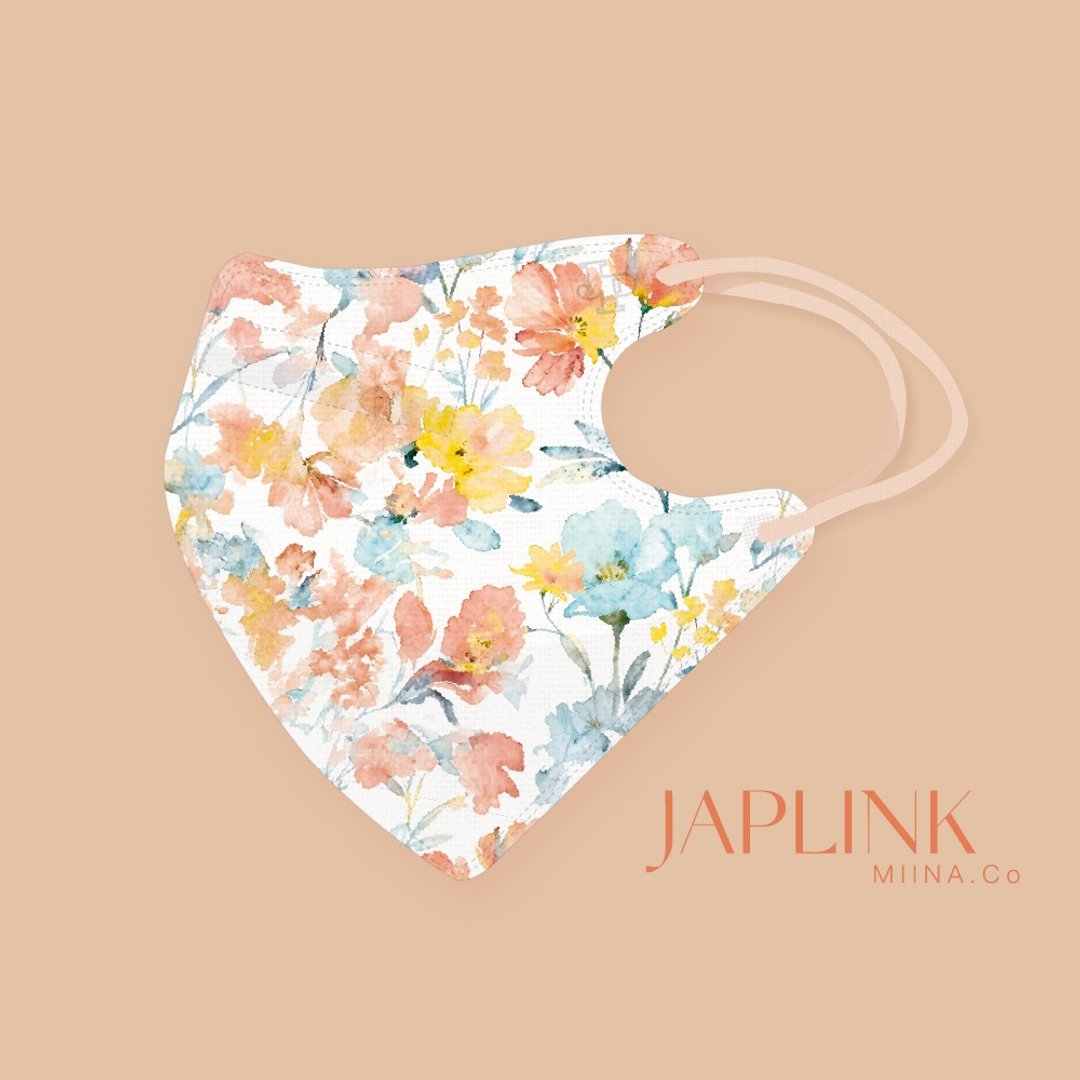 【标准】JAPLINK HEPA 高科技水驻极 立体医疗口罩 - 暖霞绿意 - 口罩 - 聚酯纤维 橘色