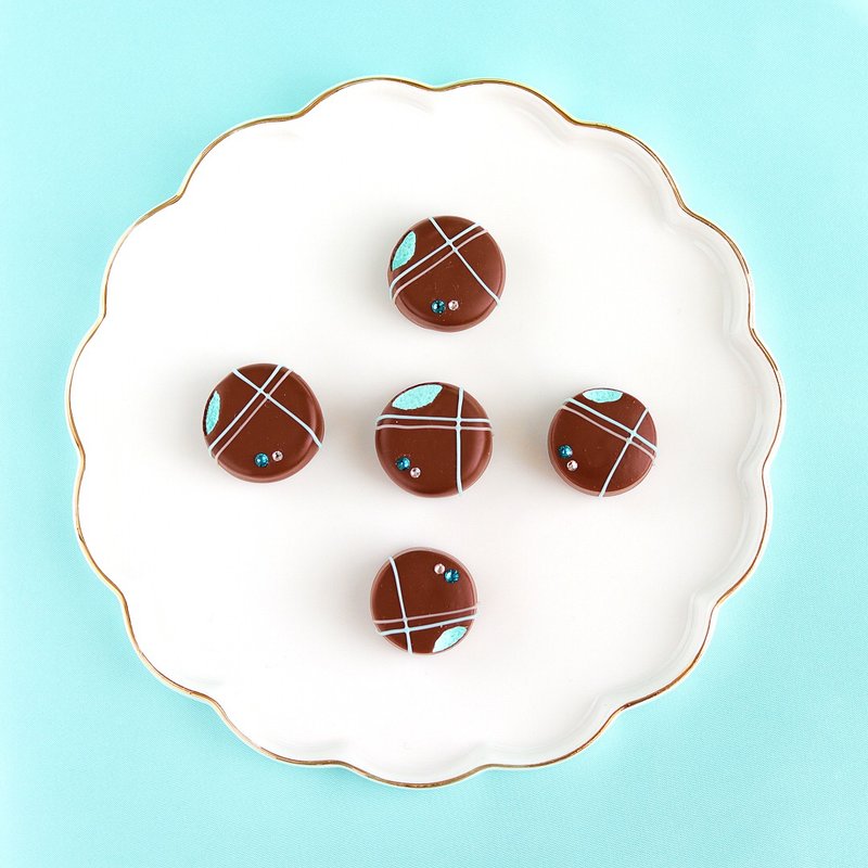 Chocolate mint truffle (magnet) / fake sweets - 冰箱贴/磁贴 - 粘土 绿色
