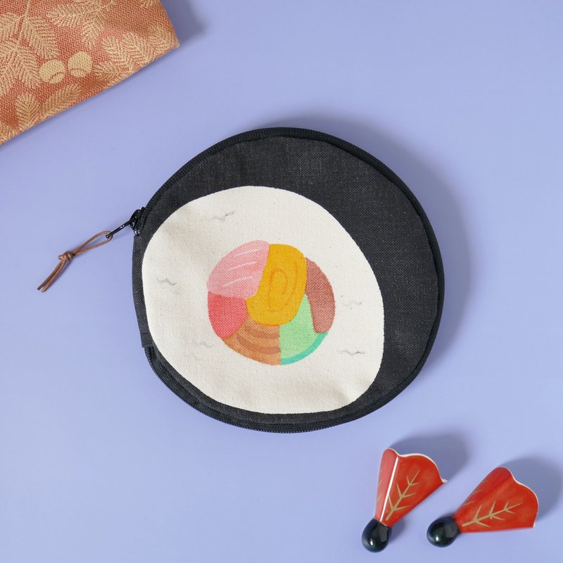 寿司卷小包 - 化妆包/杂物包 - 棉．麻 黑色