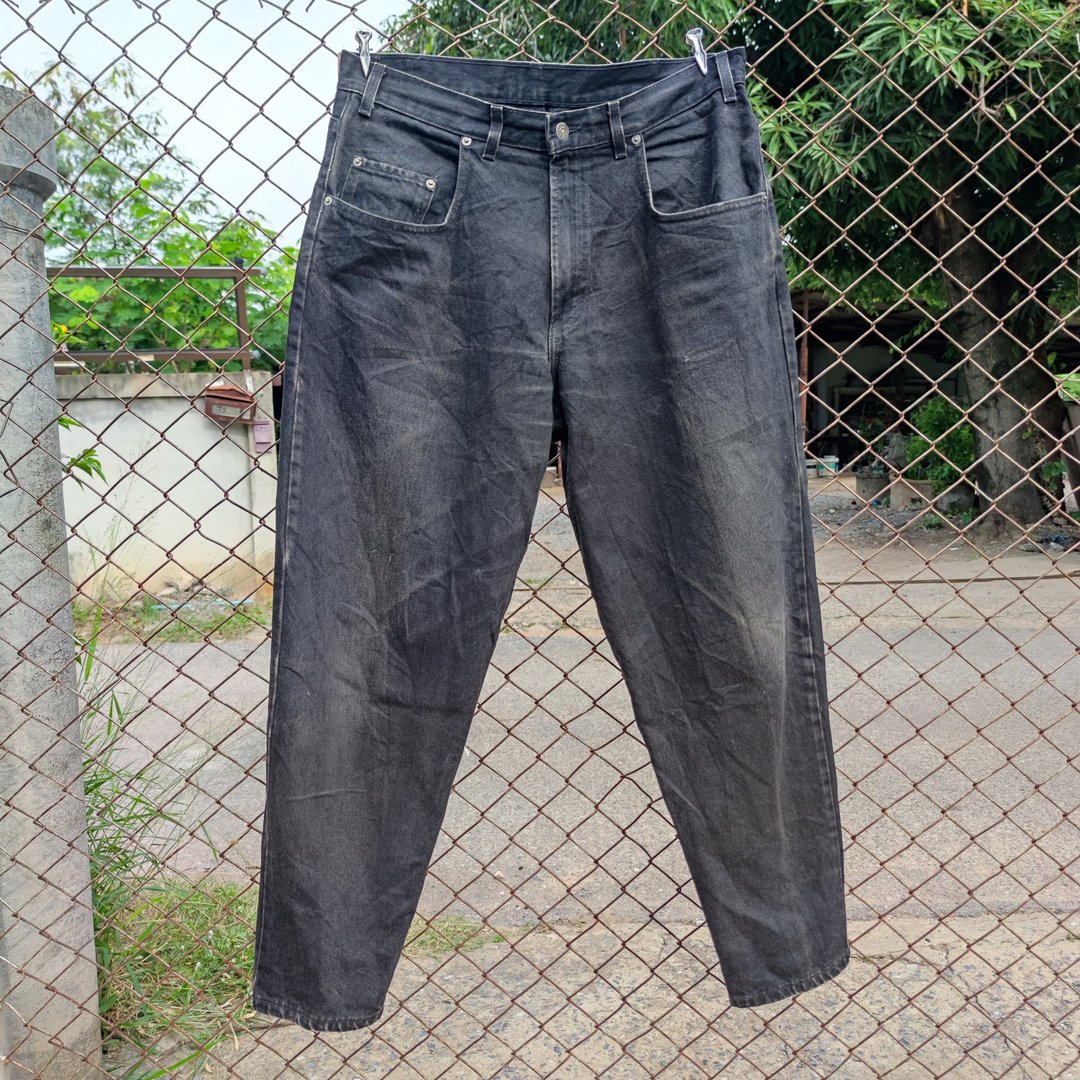 Gap 牛仔裤 复古款 黑色 Made in USA 宽松版型 - 男士长裤 - 棉 黑色