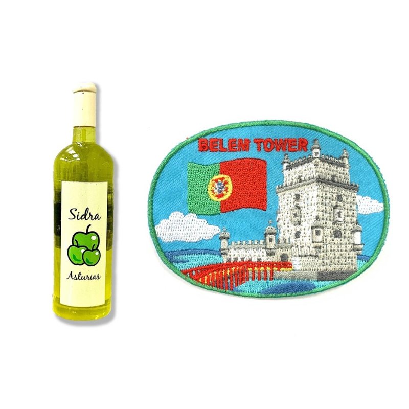 葡萄牙苹果酒造型磁铁+葡萄牙贝伦塔贴布绣【2件组】文青吸铁 食 - 冰箱贴/磁贴 - 橡胶 多色