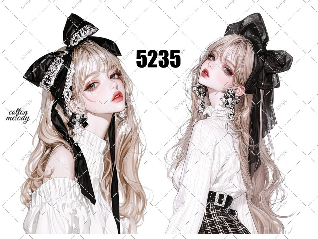 original sticker no.5235 人物贴纸 原创贴纸 原创人物贴纸 装饰贴纸 cotton melody - 贴纸 - 纸 