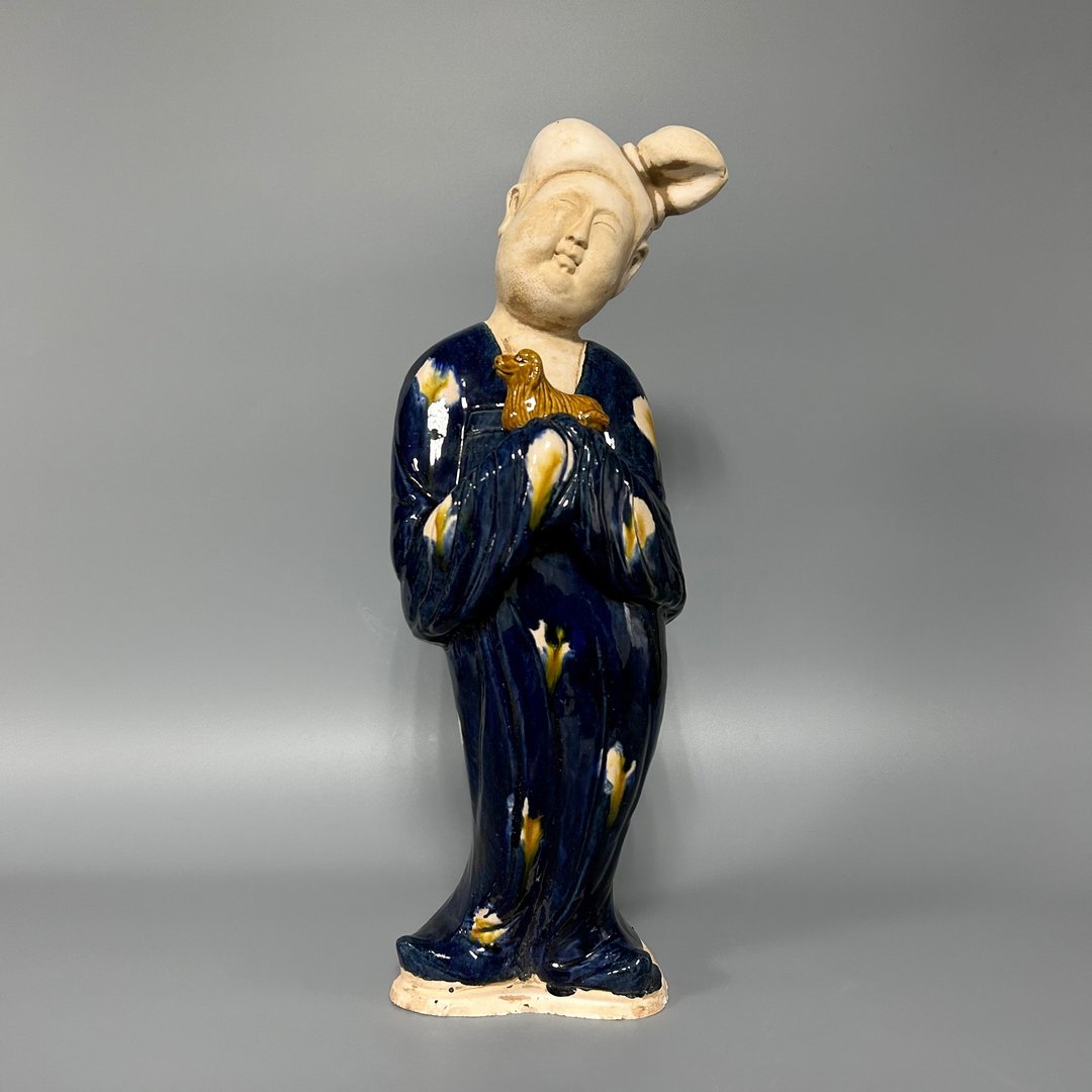 唐三彩女立俑 - 摆饰 - 陶 卡其色