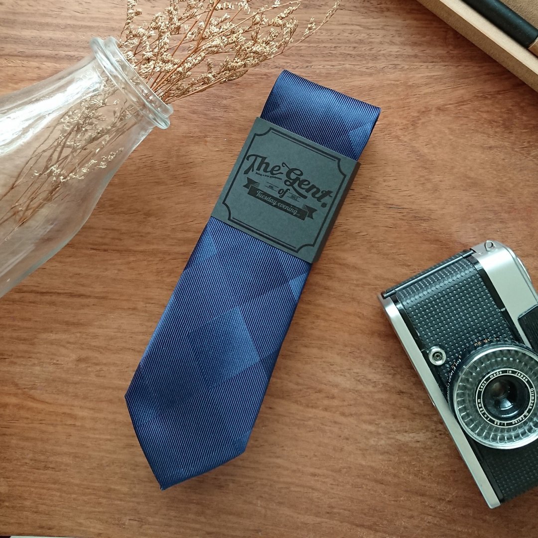 The GENT Blue Diamond Necktie - 领带/领带夹 - 棉 蓝色