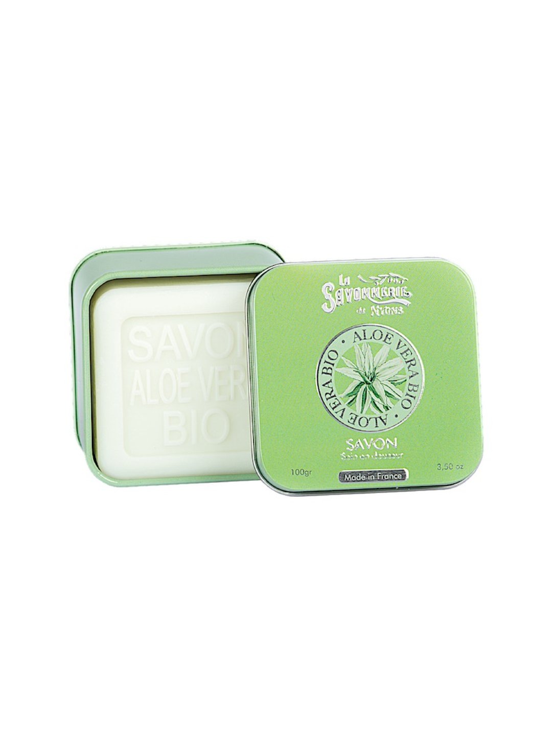 法国 La Savonnerie de Nyons  有机芦荟舒缓铁盒皂 - 肥皂/手工皂 - 其他材质 绿色
