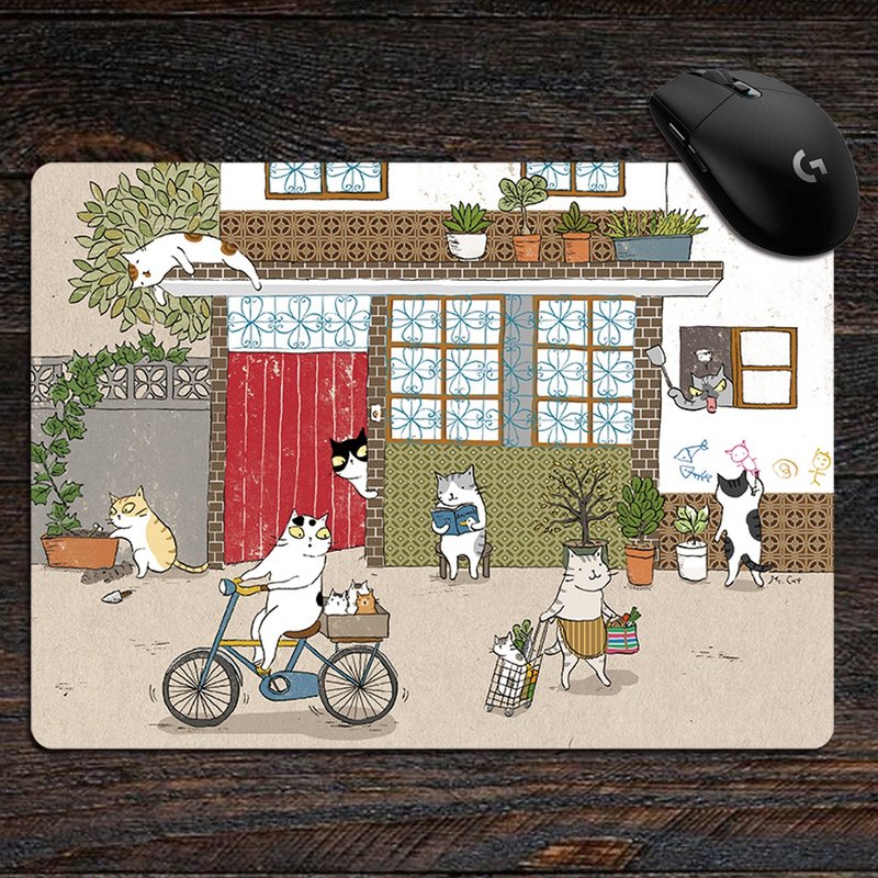 三猫小铺~怀旧屋 鼠标垫(插画家:猫小姐) - 鼠标垫 - 其他人造纤维 
