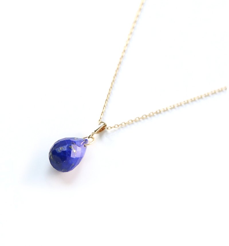 December Birthstone K10 Lapis Lazuli (Briolette Cut) Necklace Charm ~ BOURGEON ~ (Chain set can be purchased) - 项链 - 宝石 蓝色