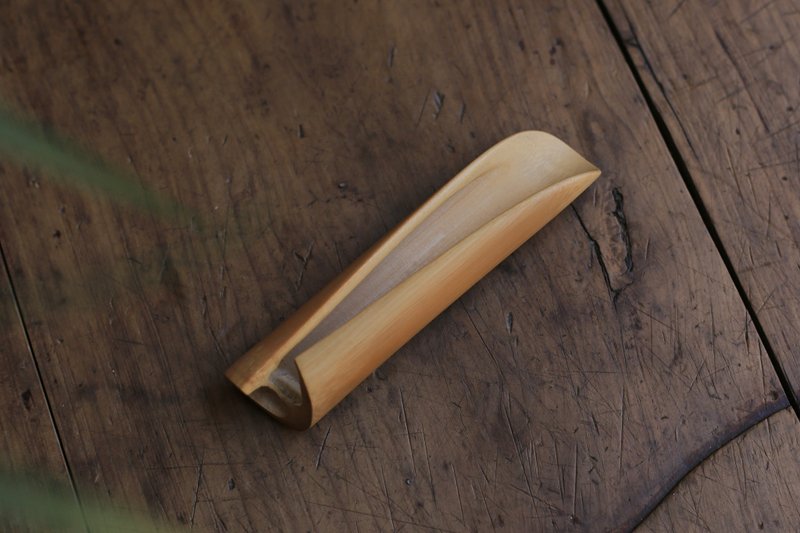 手工打磨原创竹制品 | 竹茶则 茶铲 人面竹 | 书卷款 | 一物一图 - 茶具/茶杯 - 竹 