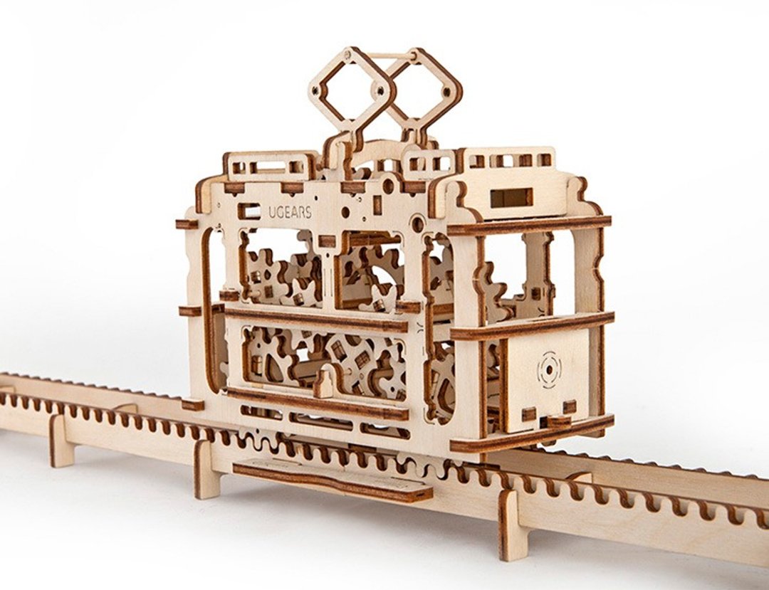 /Ugears/ 乌克兰木制模型 轻轨电车 Tram with rails - 数码小物 - 木头 卡其色