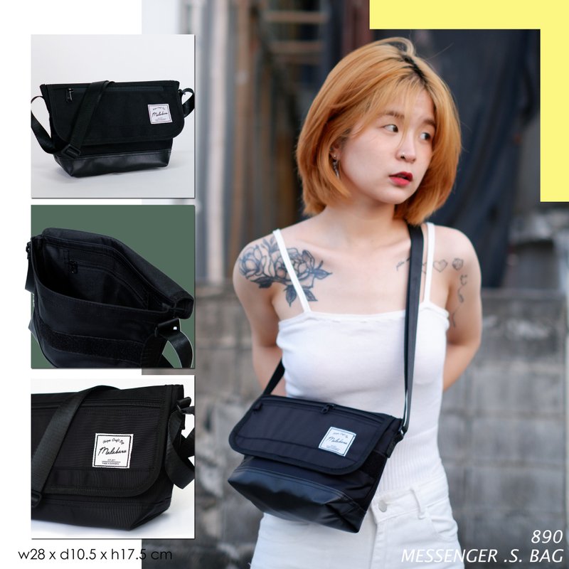 MLBR MESSENGER BAG S, shoulder bag, waterproof fabric messenger bag - 侧背包/斜挎包 - 尼龙 黑色