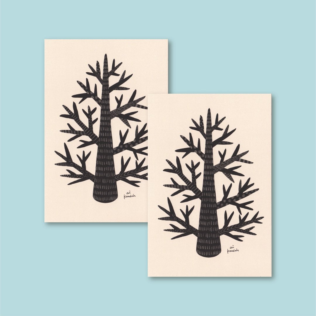 明信片【branches】一组两张 - 卡片/明信片 - 纸 黑色