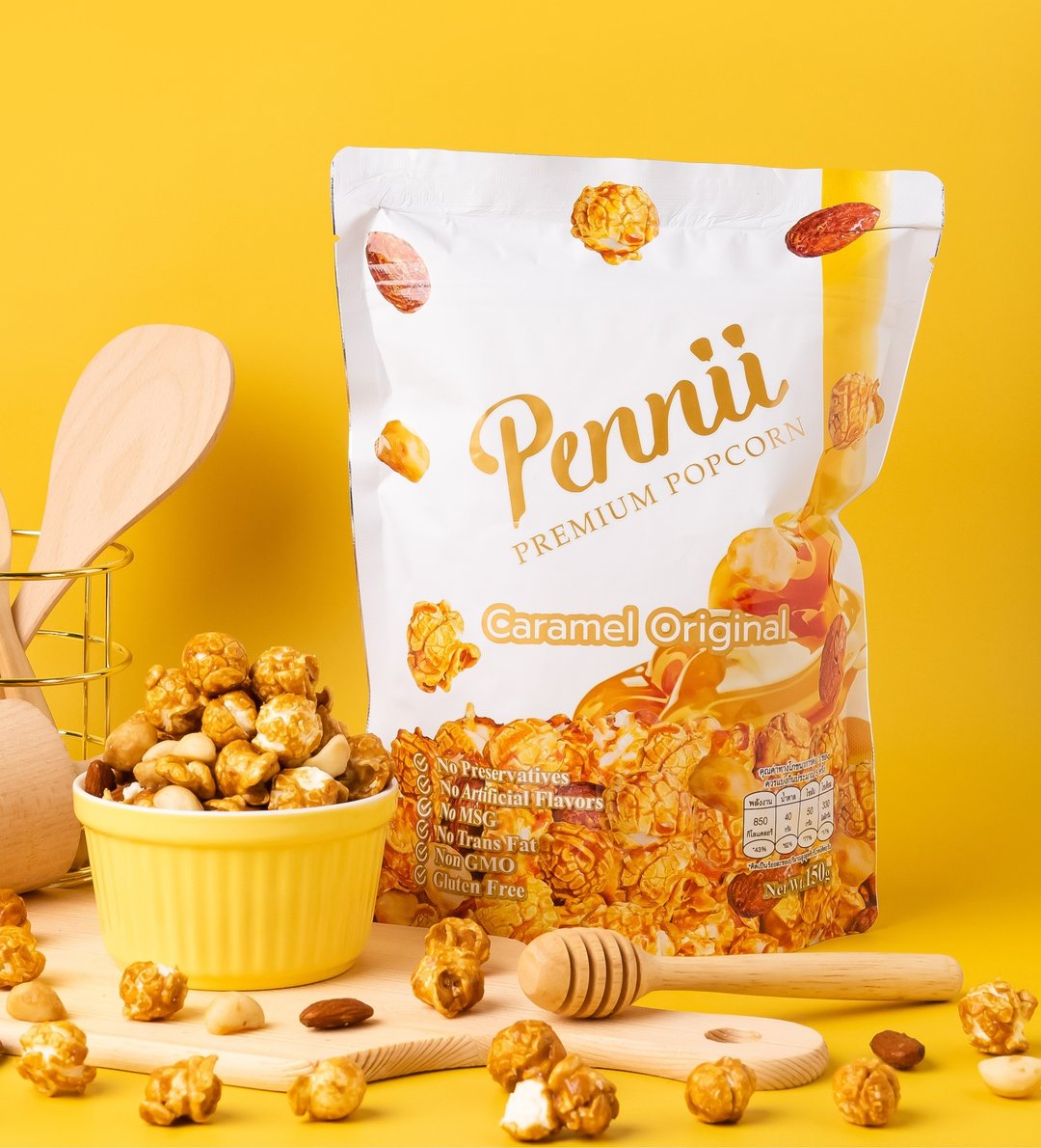 Pennii Premium 经典焦糖爆谷 150g (含杏仁、夏威夷果仁粒) - 零食/点心 - 其他材质 橘色