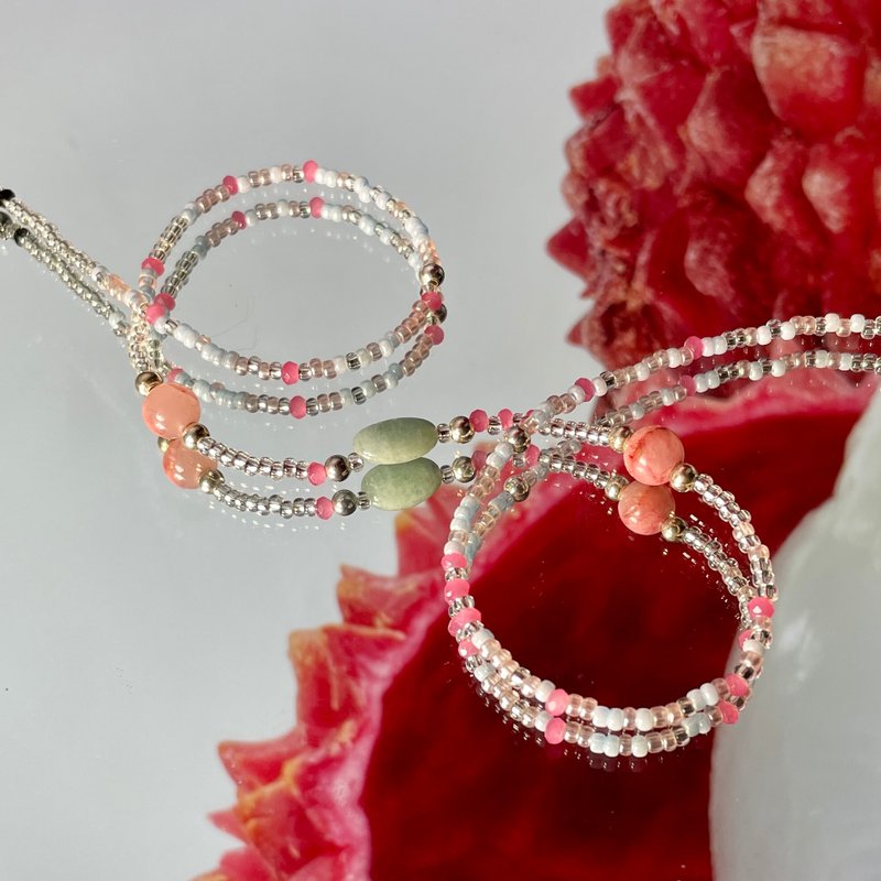 蔬果系列 - 021 荔枝宝石项链 - 项链 - 银 多色