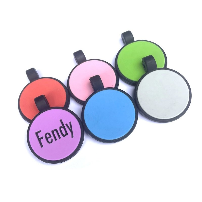 【Fulgor Jewel 】定制化静音硅胶圆形款 免费刻字 此款限英数字 - 项圈/牵绳 - 硅胶 多色