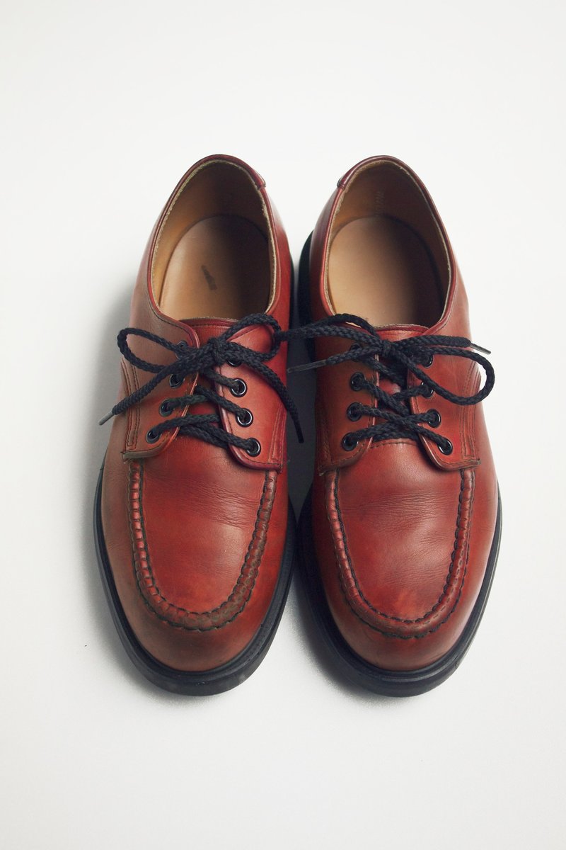 80s Redwing 低筒工作鞋 Redwing Moc Toe Supersole US 8D Eur 4142 - 男款靴子 - 真皮 红色