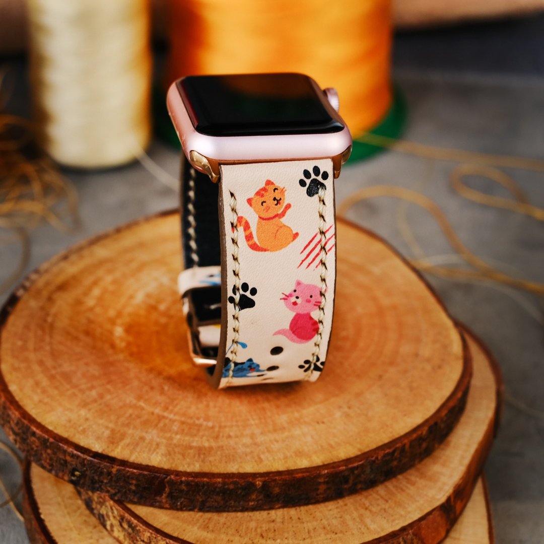 Apple watch leather band 44mm / 42mm, 40mm / 38mm - 表带 - 真皮 多色