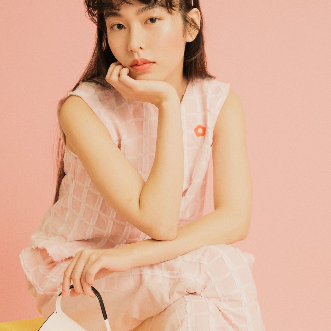 Flower Bed Flare Top (PINK) - 女装上衣 - 棉 粉红色