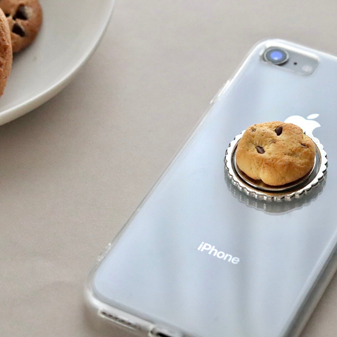 Chocolate chip cookie smartphone ring - 手机配件 - 粘土 绿色
