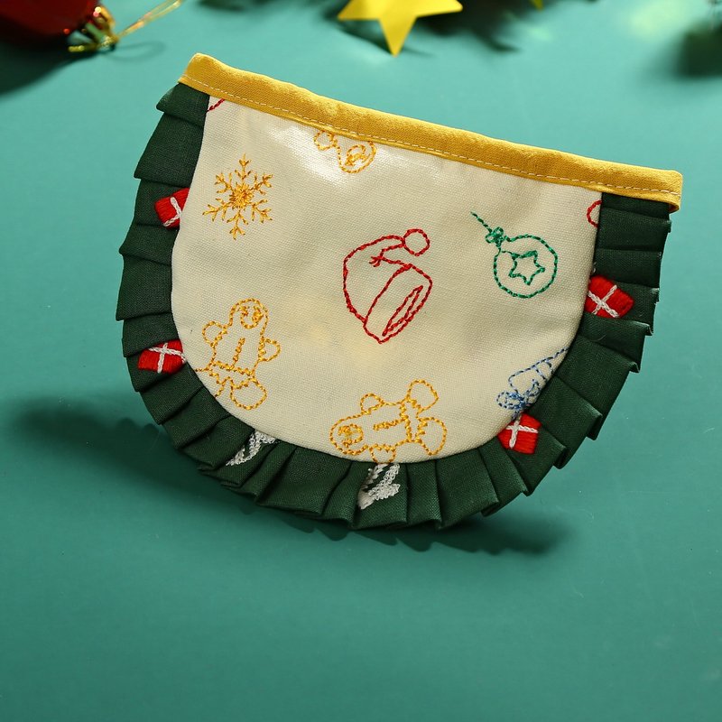 原创手工圣诞围兜-红色-绿色 - 项圈/牵绳 - 棉．麻 红色