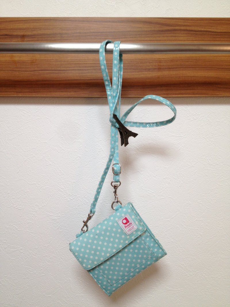 波点旅行挂带钱包 - 蓝色 - 零钱包 - 塑料 蓝色