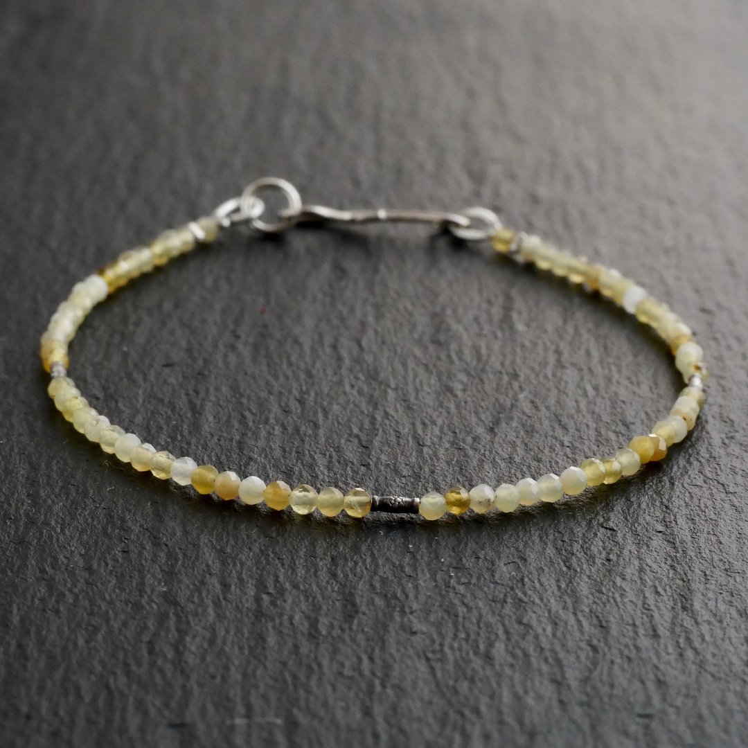 Yellow opal &Karen Silver Bracelet - 手链/手环 - 宝石 黄色