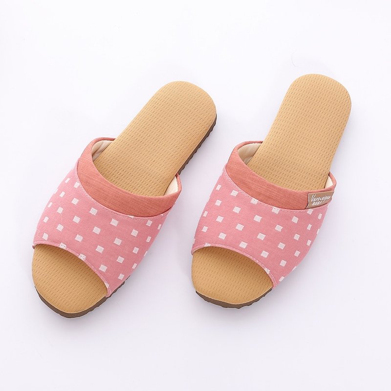 【维诺妮卡】抗菌消臭 粉漾文青铜纤维室内拖鞋-桃红 - 室内拖鞋 - 其他材质 