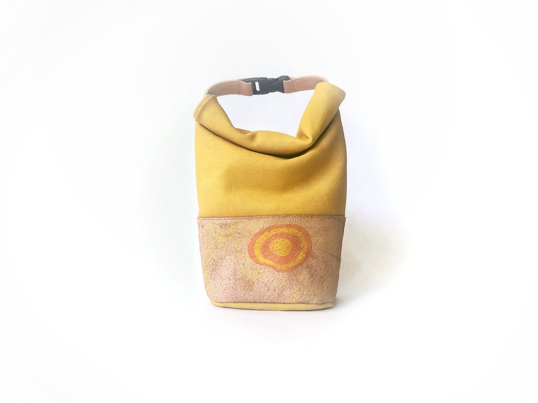 Leather hand roll bag mini - 手提包/手提袋 - 真皮 黄色
