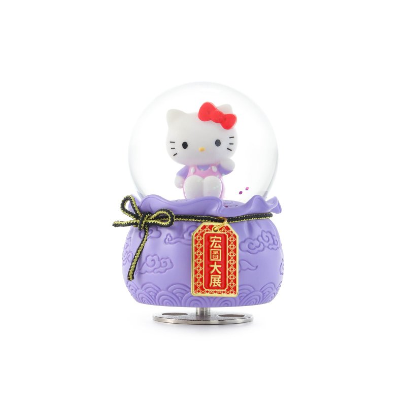 Hello Kitty 宏图大展御守水晶球音乐盒生日圣诞交换礼物升官开店 - 摆饰 - 玻璃 