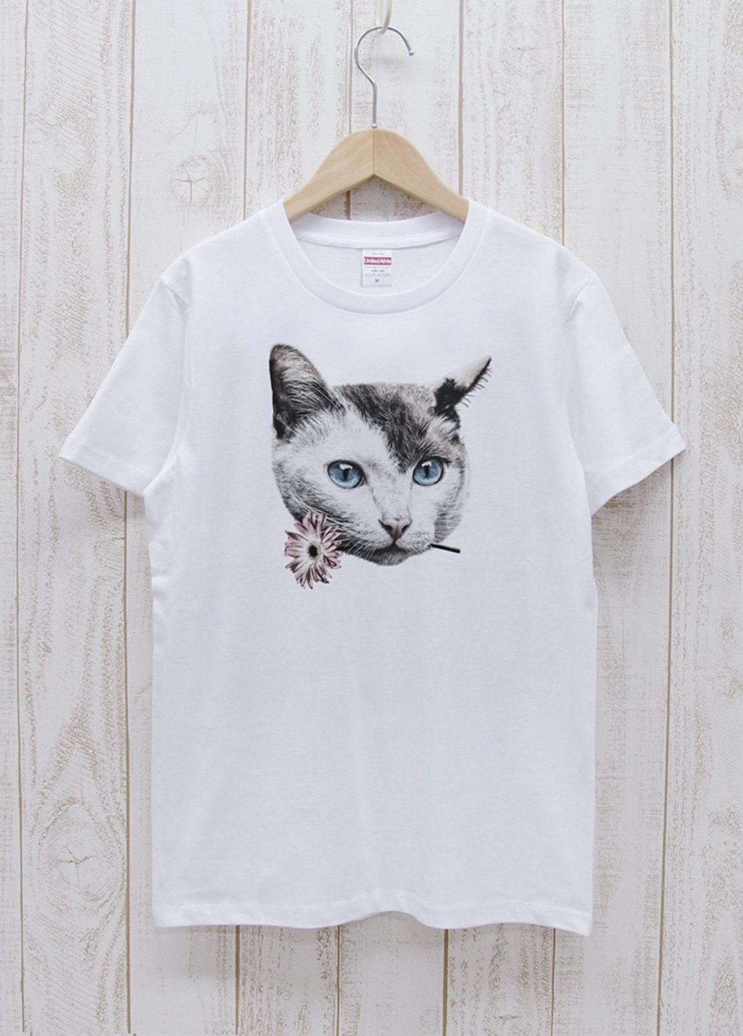 ronronCAT Tee Here you go White / R028-T-WH - 中性连帽卫衣/T 恤 - 棉．麻 白色